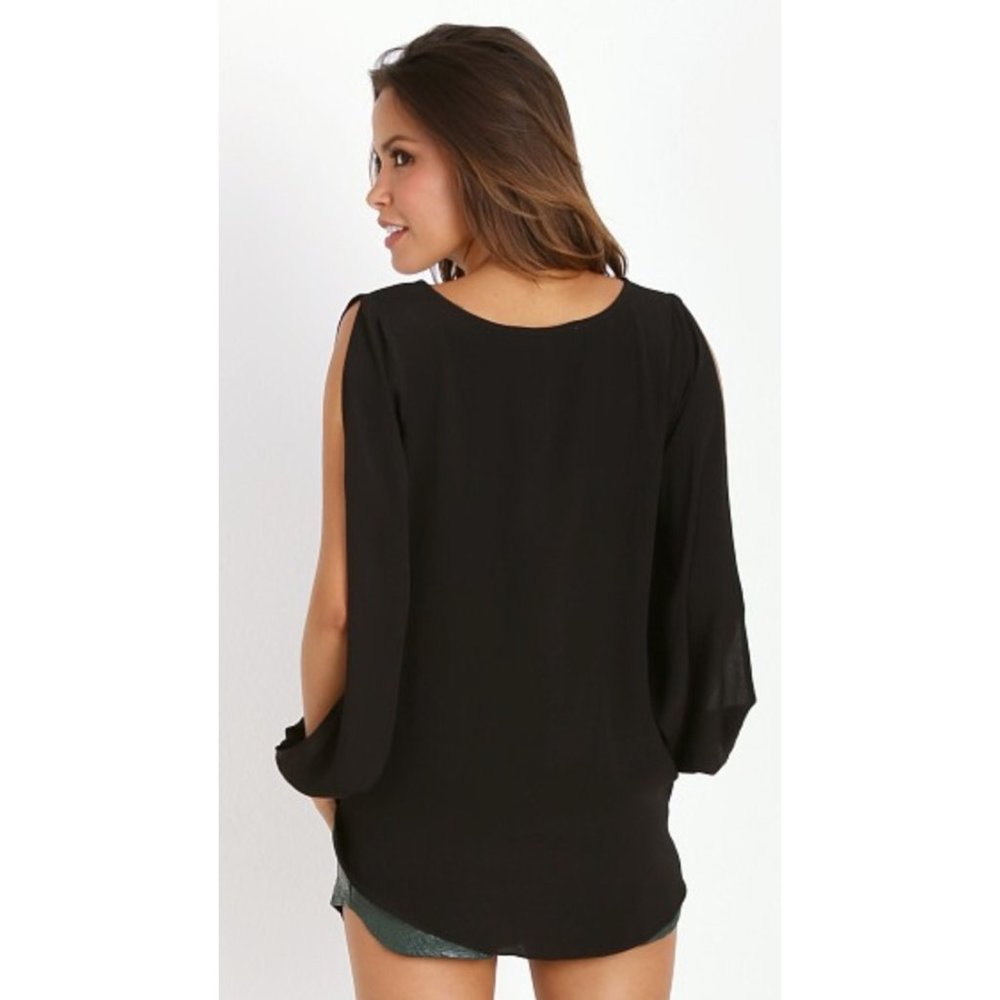 NWT LOVERS + FRIENDS DAYDREAM OPEN SHOULDER BLOUSE - Picture 5 of 10